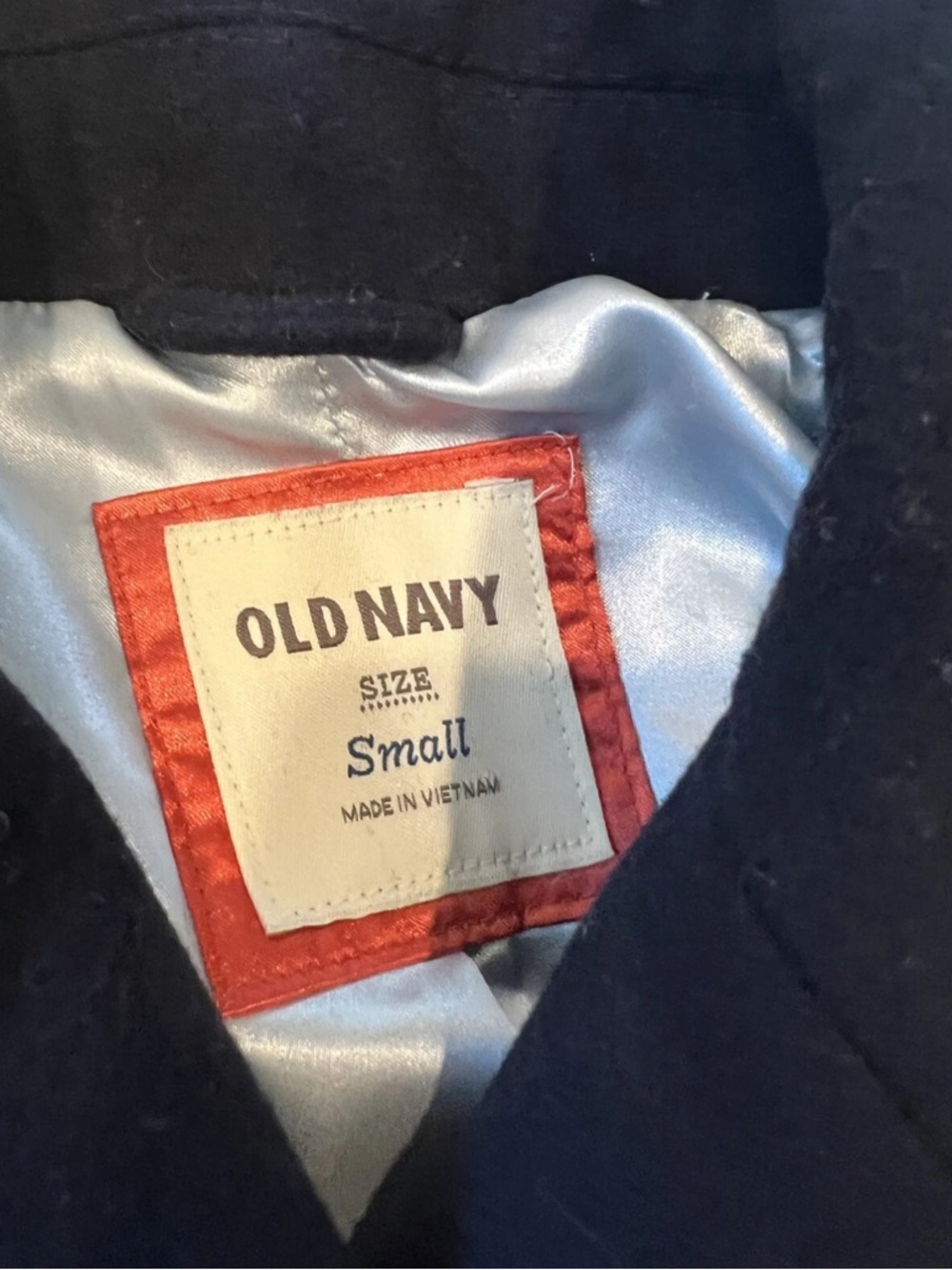 Old Navy women’s Dark Navy Double-Breasted Peacoat - Picture 2 of 6